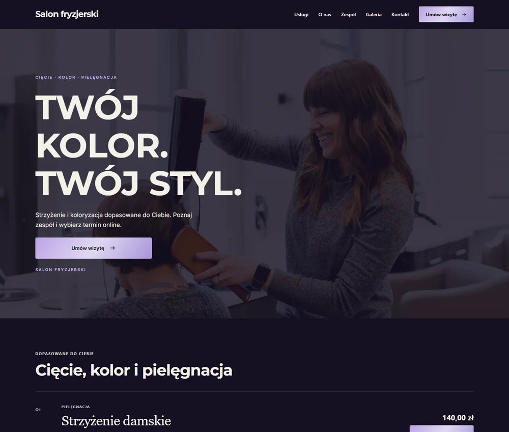 Pierwszy ekran Violet Studio Panorama