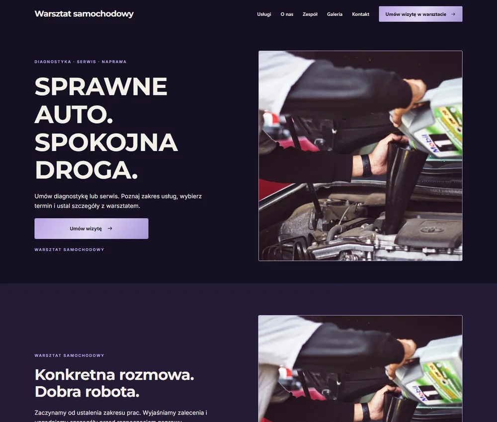 Pierwszy ekran Violet Studio Split